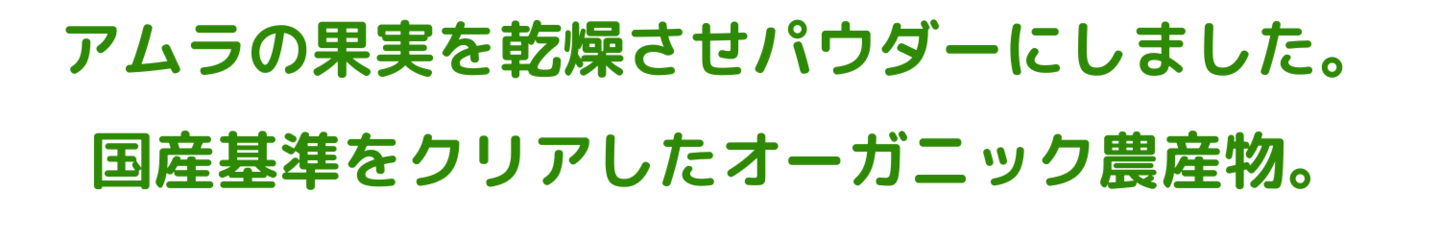 アムラの果実を乾燥させ パウダーにしました。国産基準をクリアした オーガニック農産物。