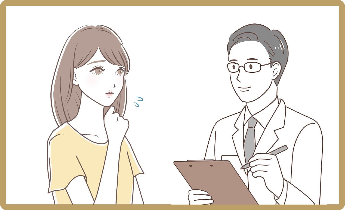 病院でお医者さんと検査結果について話す