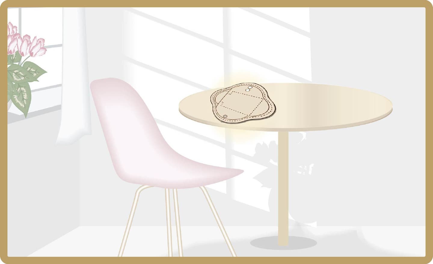 あなたの毎日に、そっと寄り添う温もりを。日常の中におまたカイロが置かれている風景